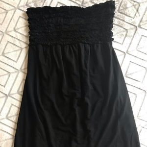 Black strapless swim coverup